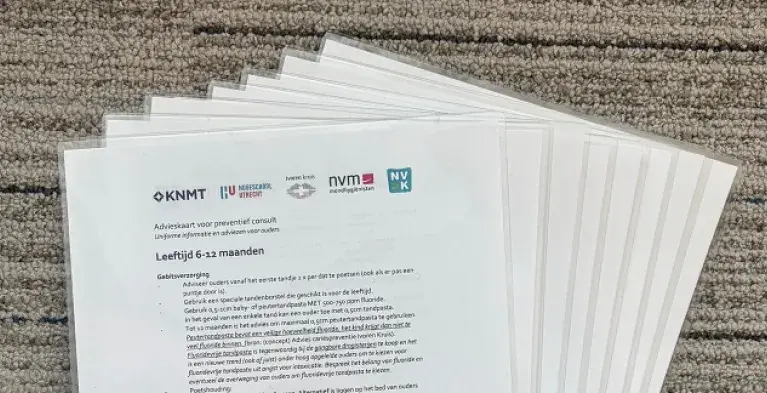 Advieskaarten voor preventieve controle jonge kinderen