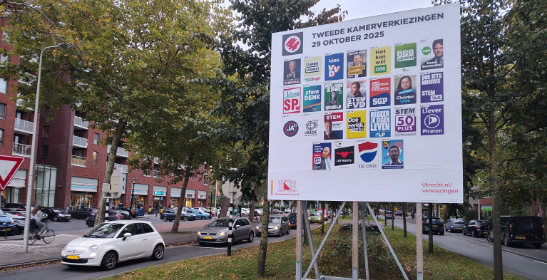 Verkiezingsbord Tweede Kamerverkiezingen 2025
