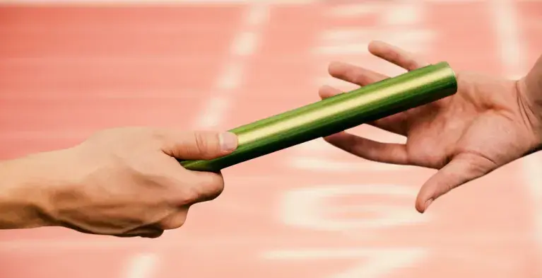 Stokje overnemen estafette