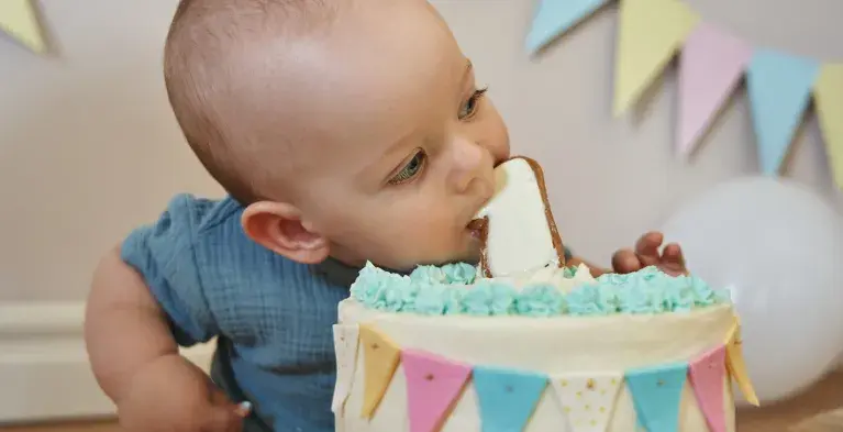 1 jaar Gebitsgroeiboekje baby taart