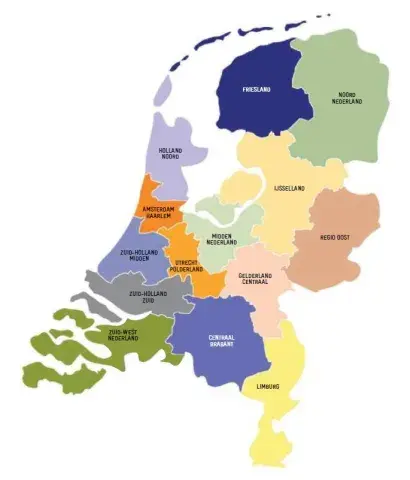 Overzicht KNMT-regio's