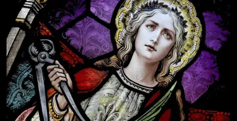 Apollonia beschermheilige tandheekunde glas in lood