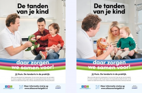 Campagneposter 'De tanden van je kind, daar zorgen we samen voor!' zijde A