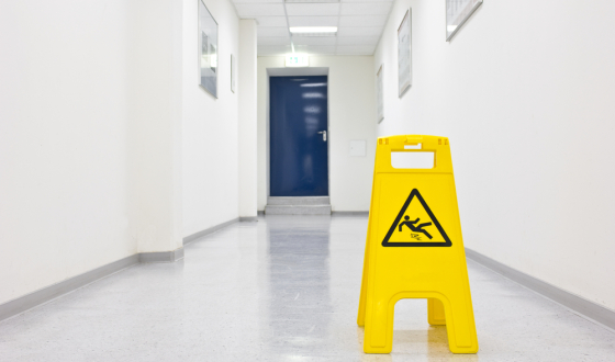 Waarschuwingsbord gladde vloer