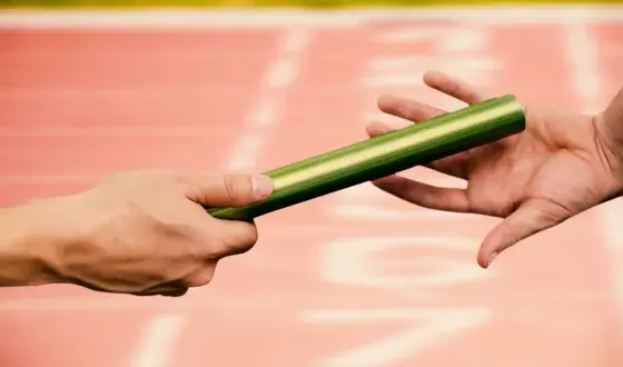 Stokje overnemen estafette