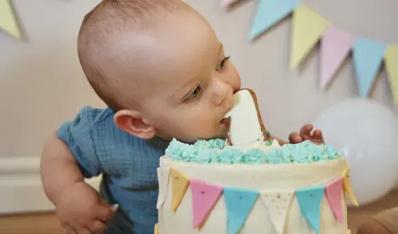 1 jaar Gebitsgroeiboekje baby taart