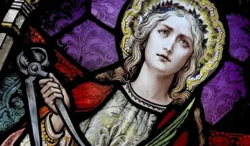 Apollonia beschermheilige tandheekunde glas in lood