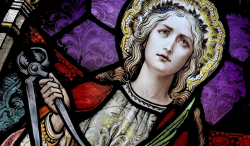 Apollonia beschermheilige tandheekunde glas in lood