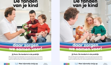 Campagneposter 'De tanden van je kind, daar zorgen we samen voor!' zijde A