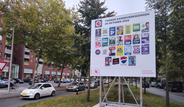 Verkiezingsbord Tweede Kamerverkiezingen 2025